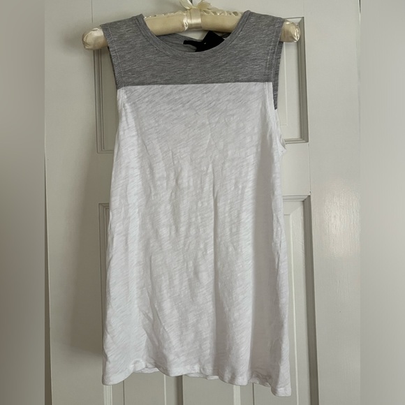 ATM 100% cotton sleeveless white/heather T-shirt! NWT 💕 - Picture 1 of 6